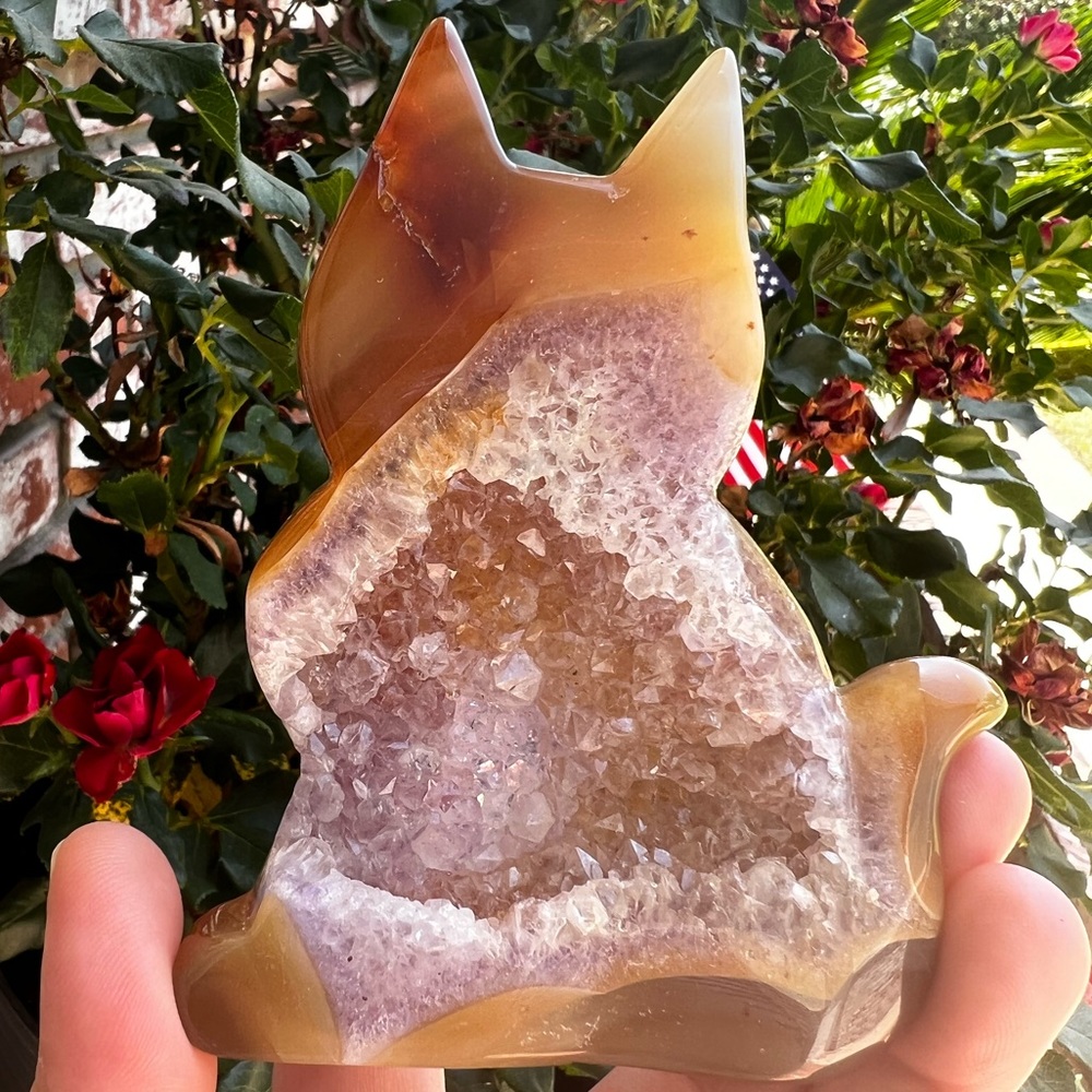 Amethyst Druzy Agate Cat